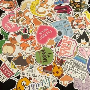 Pack of 20 mystery stickers waterproof and super sticky